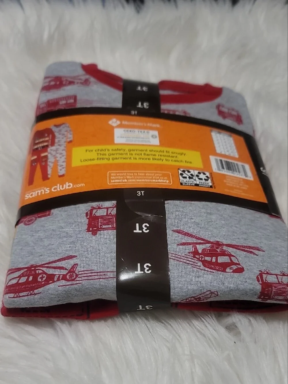 Member's Mark Boys' Red Firetruck Pajama Set - 3T